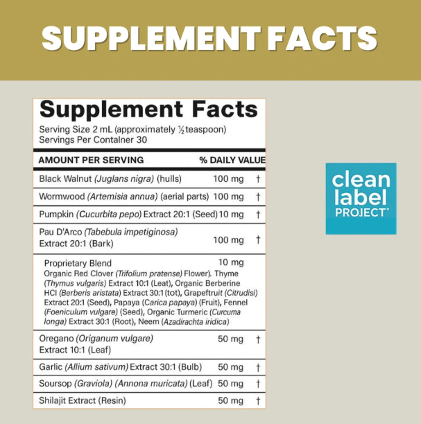 SOVARA™ BLACK WALNUT WORMWOOD PARASITE CLEANSE