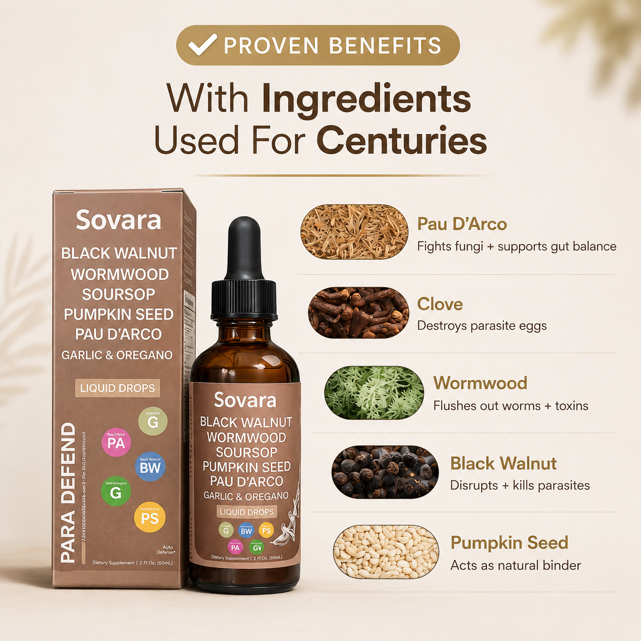 SOVARA™ BLACK WALNUT WORMWOOD PARASITE CLEANSE